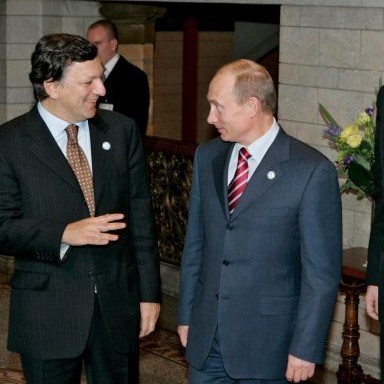 Председателят на ЕК Жозе Барозу и Владимир Путин