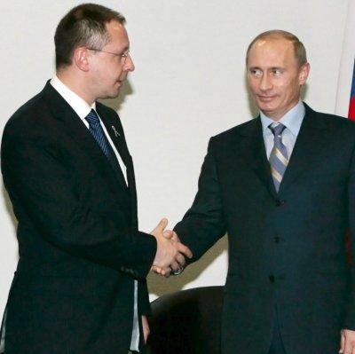 Путин и Станишев след срещата им за петролопровода