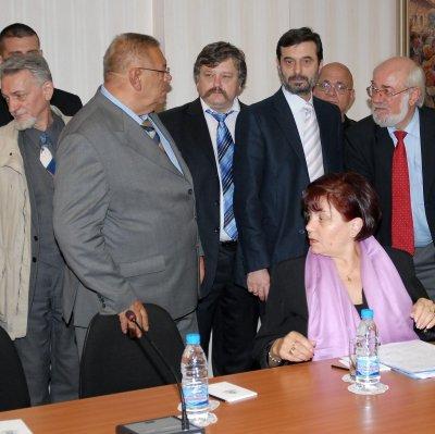 Синдикалните лидери на срещата при президента Георги Първанов