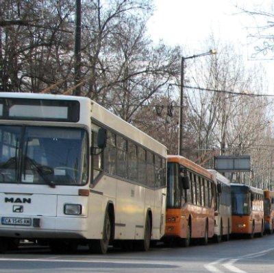 Автобуси в София в задръстване