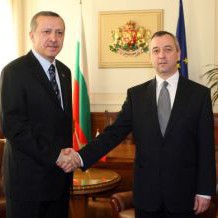 Георги Пирински и турският премиер Ердоган при визитата му в България