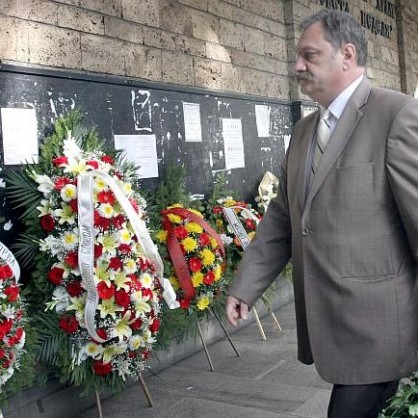 Евгений Желев на поклонението на Димитър Калчев