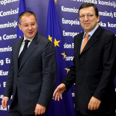 Сергей Станишев и председателят на ЕК Жозе Барозу по време на срещата си в Брюксел