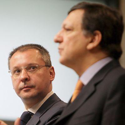 Сергей Станишев и председателят на ЕК Жозе Барозу по време на срещата си в Брюксел