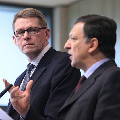 Финландският премиер Мати Ванханен и Жозе Барозу