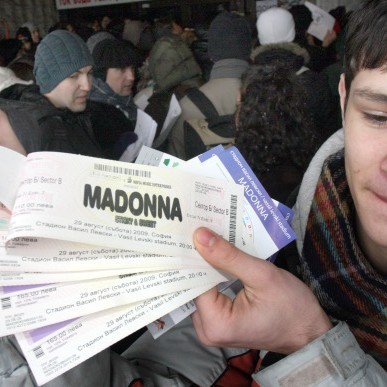 От първите продадени билети за концерта на Мадона
