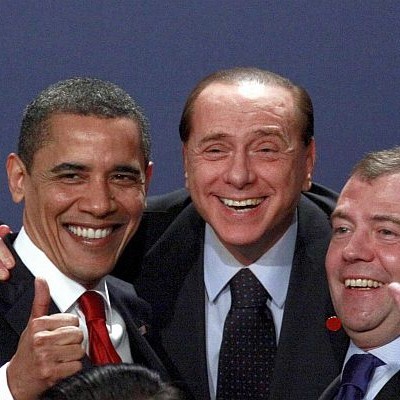 Барак Обама, Силвио Берлускони, Дмитрий Медведев