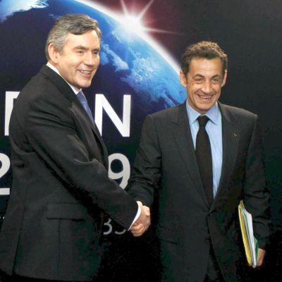 Гордън Браун като домакин посрещна Никола Саркози