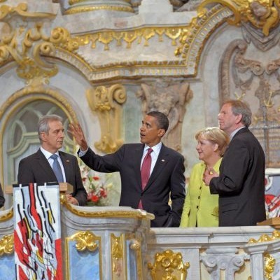 Меркел и Обама в катедралата Frauenkirche