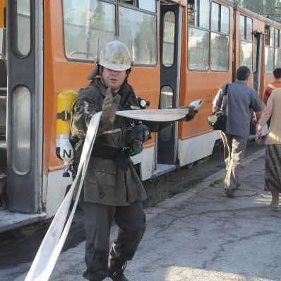 Горя трамвай в центъра на София