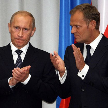 Премиерите на Русия и Полша Владимир Путин и Доналд Туск