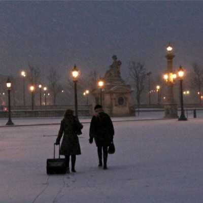 Площад Конкорд, Париж - сняг, зима