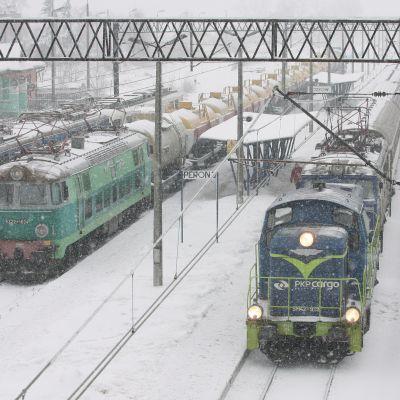 Сняг блокира движението на влаковете в Полша