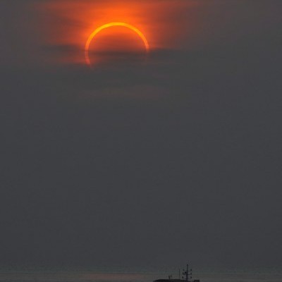 Краят на затъмнението бе около 08,59 часа по Гринуич в района на полуостров Шандун, Китай
