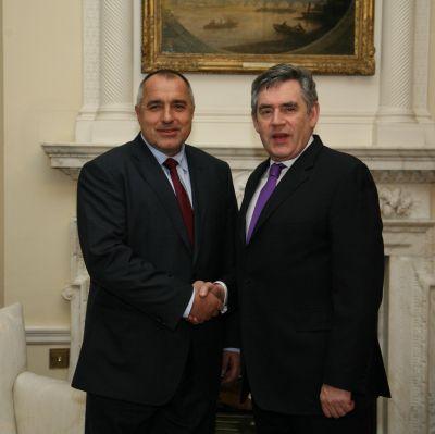 Министър-председателят Бойко Борисов и британският му колега Гордън Браун