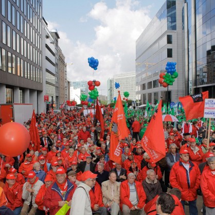 В Брюксел протестираха срещу плановете за намаляване на бюджетните разходи