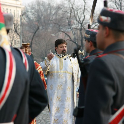 Богоявленски водосвет на бойните знамена