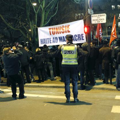 Във Франция се проведоха демонстрации в подкрепа на протестите в Тунис