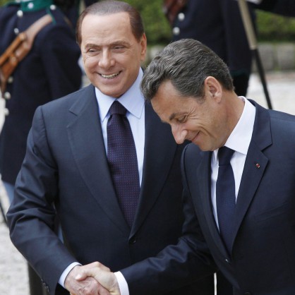 Италианският министър-председател Силвио Берлускони и френският президент Никола Саркози