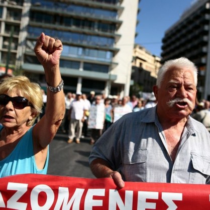 Протест на пенсионери в Гърция