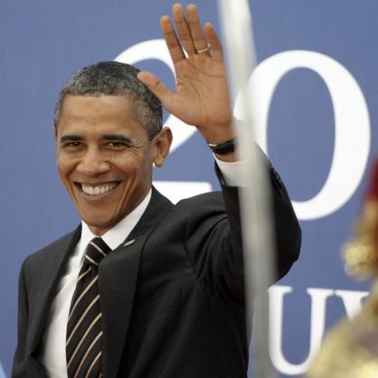 Американският президент Барак Обама на срещата на Г 20 в Кан