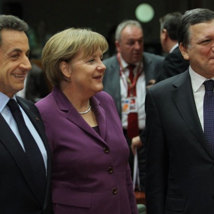 Никола Саркози, Ангела Меркел и Жозе Мануел Барозу