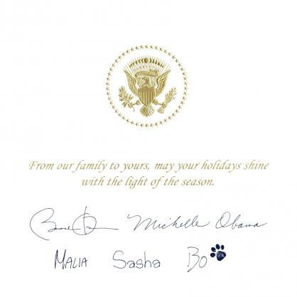 Картичка от Барак Обама до Бойко Борисов за Коледа