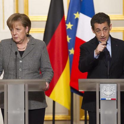 Френският президент Никола Саркози и германският канцлер Ангела Меркел