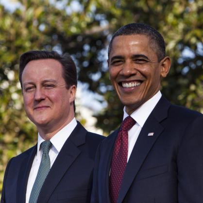 Лидерите на САЩ и Великобритания Барак Обама и Дейвид    Камерън