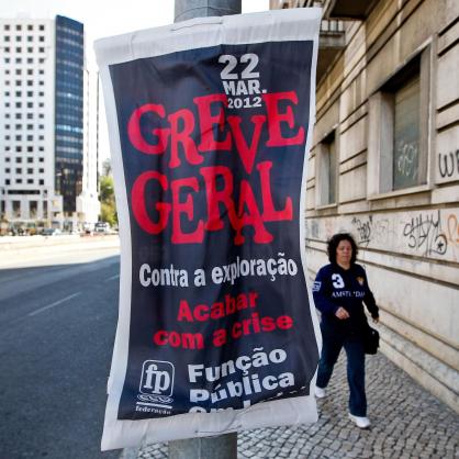 Плакат за обща стачка в Португалия