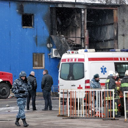 Пожара на пазар за строителни материали в Москва
