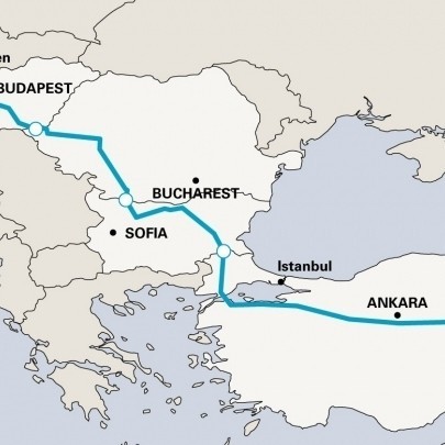 Карта на стария проект за газопровода 