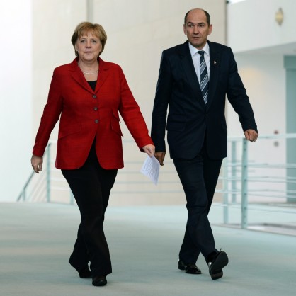 Ангела Меркел и премиерът на Словения Янез Янша