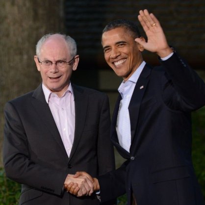 Среща на Г 8 в Кемп Дейвид- Барак Обама и Херман ван Ромпой
