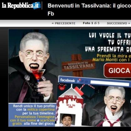 Във Фейсбук се появи онлайн игра срещу италианския премиер Марио Монти