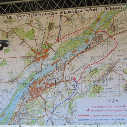 Карта на междусистемната газова връзка България-Румъния