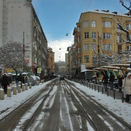 Сняг по улица 
