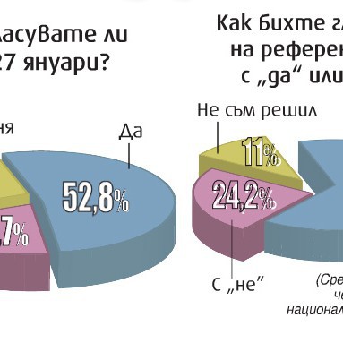 Около две трети от българите заявили, че ще гласуват на референдума