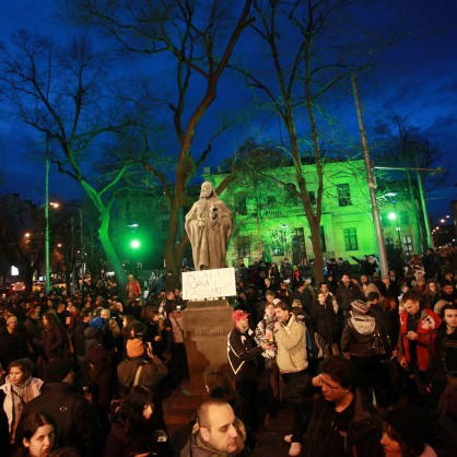 Протестът на природозащитниците в София  срещу застрояванета на Черноморието и планините