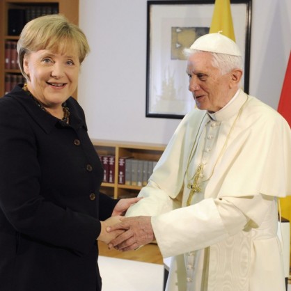 Германският канцлер Ангела Меркел и папа Бенедикт XVI