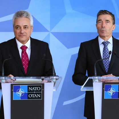 Марин Райков с генералния секретар на НАТО Андерс Фог Расмусен