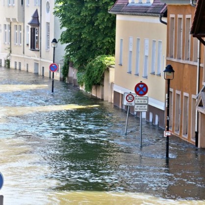В град Хале водата е заляла част от историческия му център