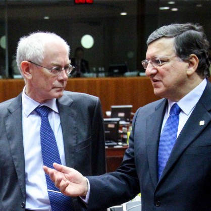 Председателят на ЕК Жозе Барозу и президентът на ЕС Херман ван Ромпой