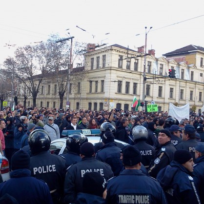Полицейски кордон на протестите