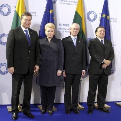 ЕС подписа споразумения с Молдова, не и с Украйна - литовският президент Далия Грибаускайте и украинският президент Виктор Янукович