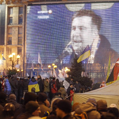 Саакашвили подкрепи протестите в Украйна