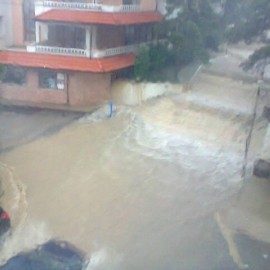 Наводнението в Бяла след пороя вчера