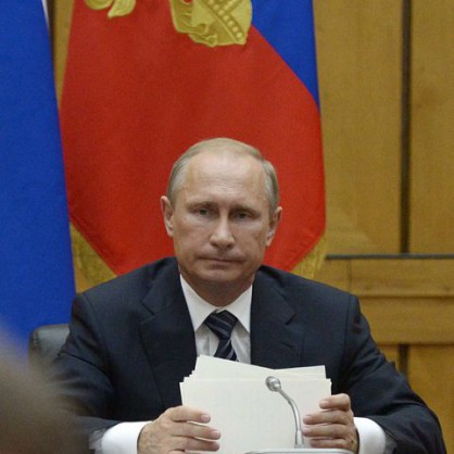 Владимир Путин на посещение в Крим