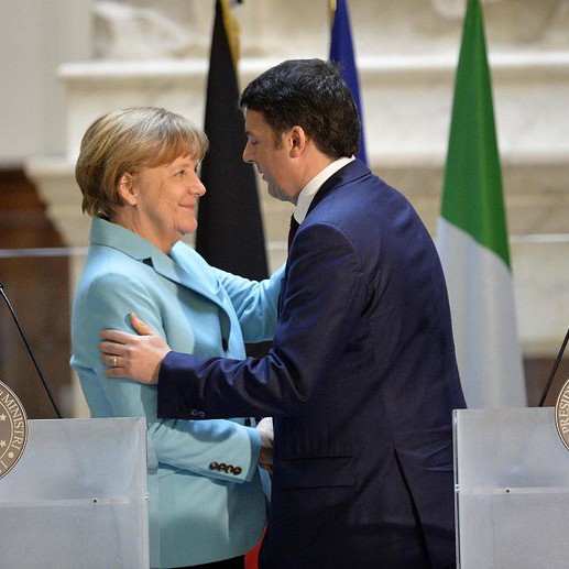 Ангела Меркел и Матео Ренци  във Флоренция