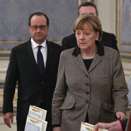 Ангела Меркел и Франсоа Оланд в Киев